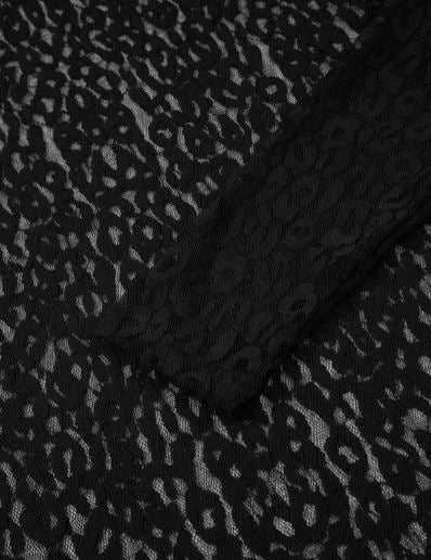 Black Leopard Lace Mesh Top
