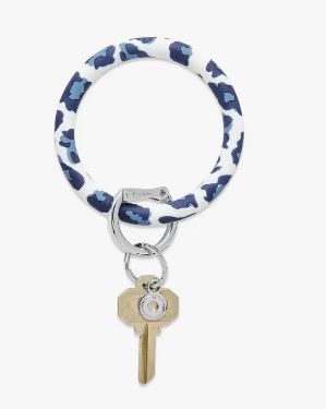 Silicone Big O® Key Ring - Navy Leopard