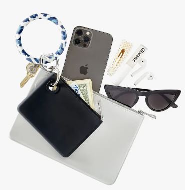 Silicone Big O® Key Ring - Navy Leopard
