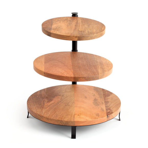 Wood 3 Tier Serving Stand