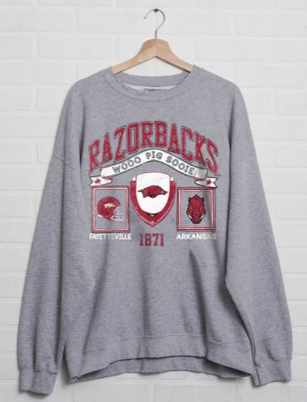 Arkansas Razorbacks Prep Patch Gray Sweatshirt