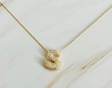 Crystal Bubble Initial Necklace