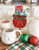 Merry & Bright Santa Bag Finial