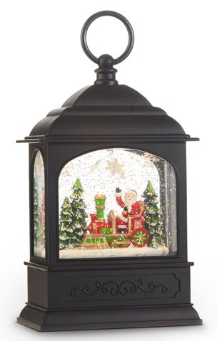 SANTA IN TRAIN ANIMATED MUSICAL LIGHTED WATER LANTERN