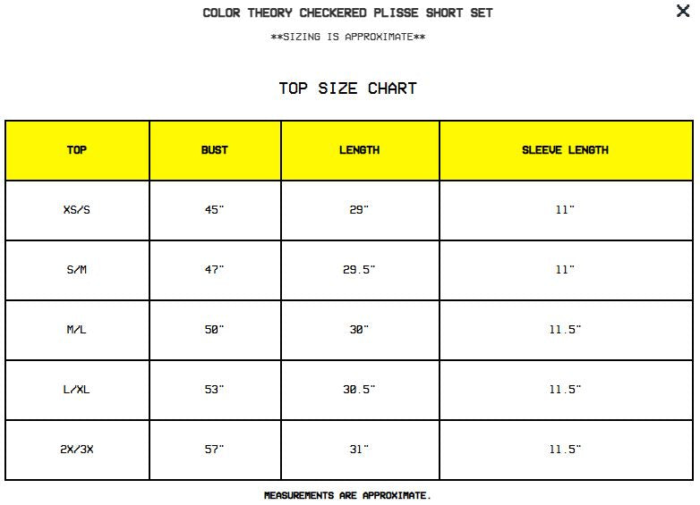 Color Theory Checkered Plisse Short Set