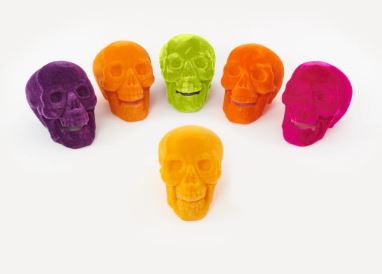 Flocked Glitterville Skull