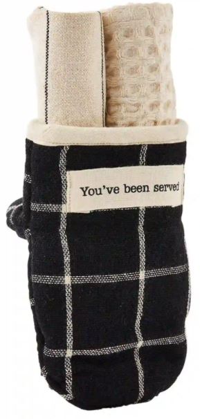 SERVED OVEN MITT AND DISH TOWEL SET