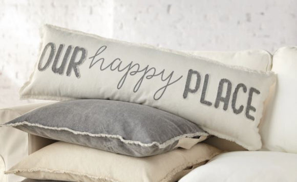 OUR HAPPY PLACE THROW PILLOW