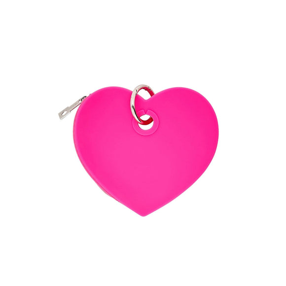 Silicone Heart Pouch - Tickled Pink