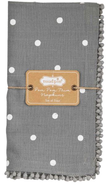 GRAY DOT NAPKIN SET