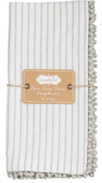 GRAY STRIPE NAPKIN SET