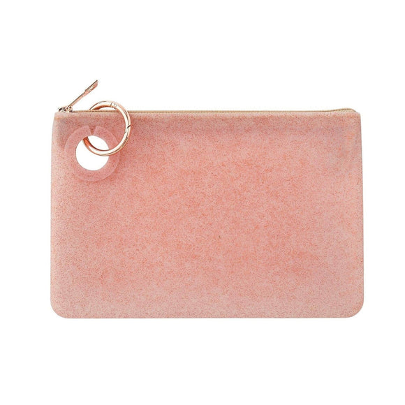 Silicone Large Pouch - Rose Gold Confetti
