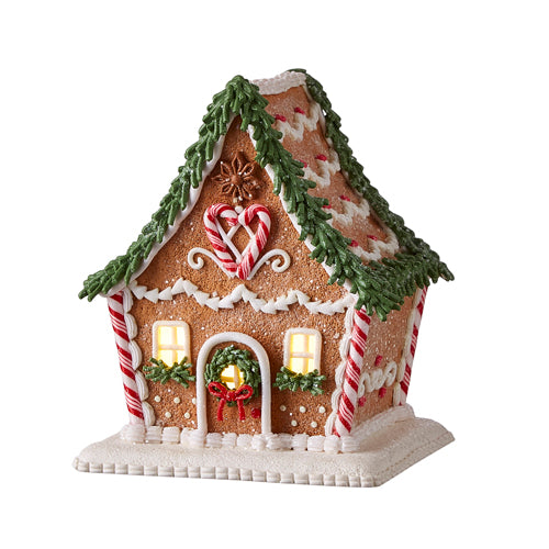 6.5" GINGERBREAD LIGHTED HOUSE