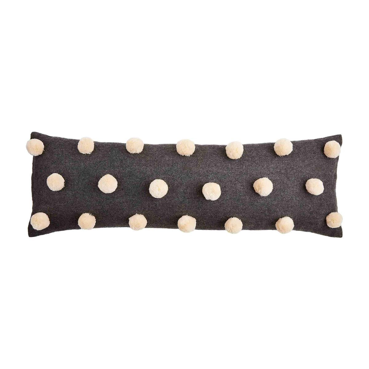 BLACK POM-POM PILLOW