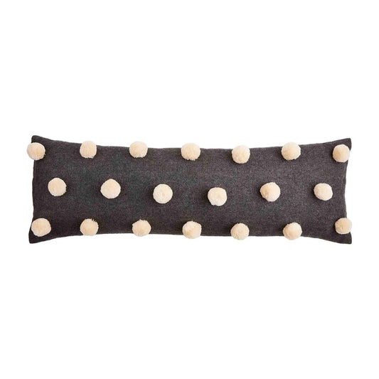 BLACK POM-POM PILLOW