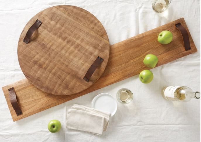 ROUND WOOD SERVING BOARD