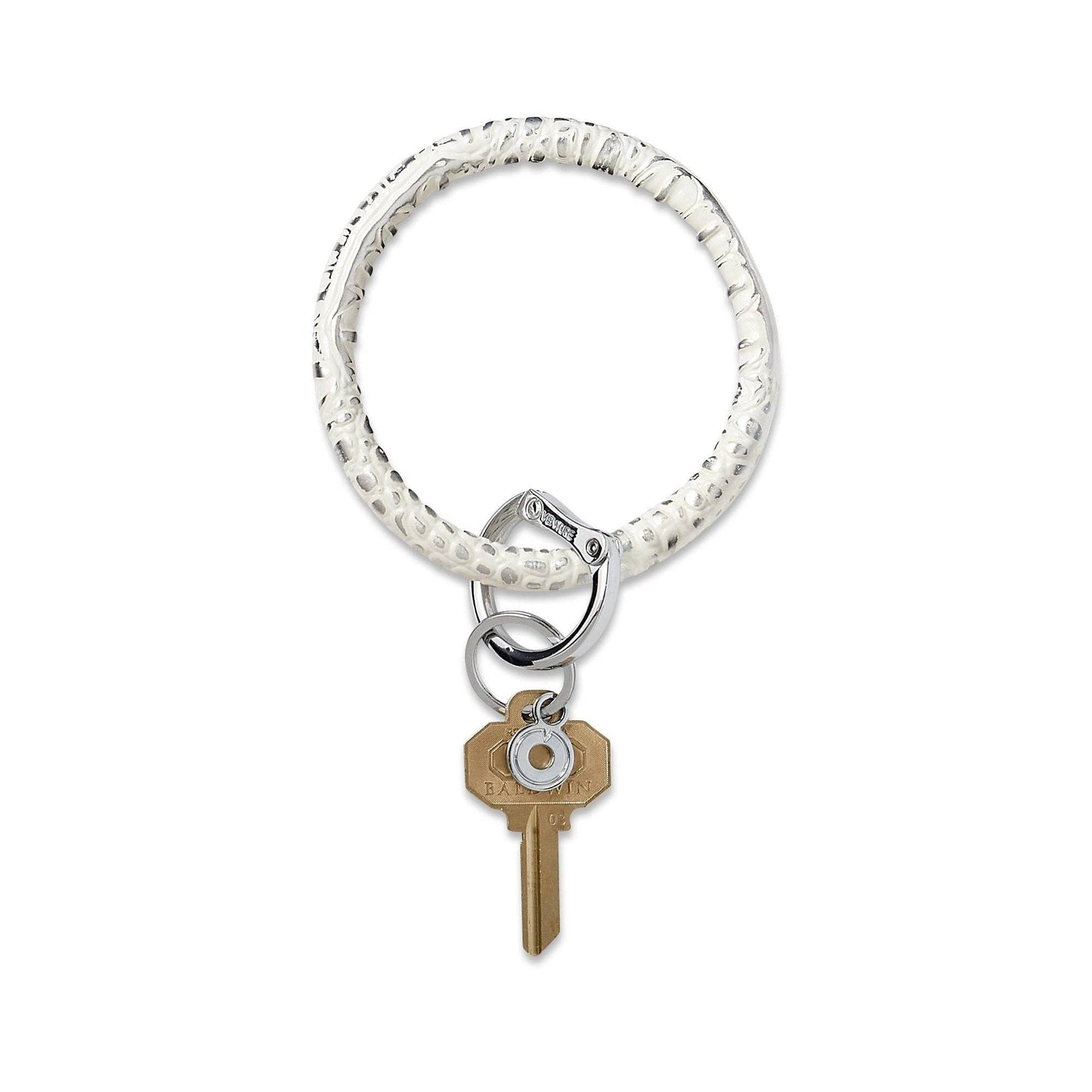 Leather Big O® Key Ring - Quicksilver Croc-Embossed