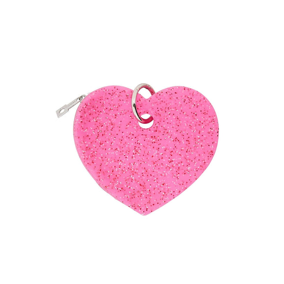 Silicone Heart Pouch - Tickled Pink Confetti