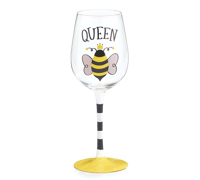 STEMMED WINE GLASS QUEEN BEE