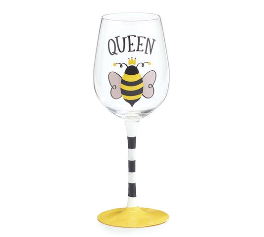 STEMMED WINE GLASS QUEEN BEE