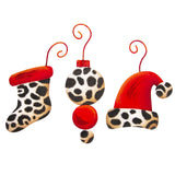 Leopard Santa Hat Ornament