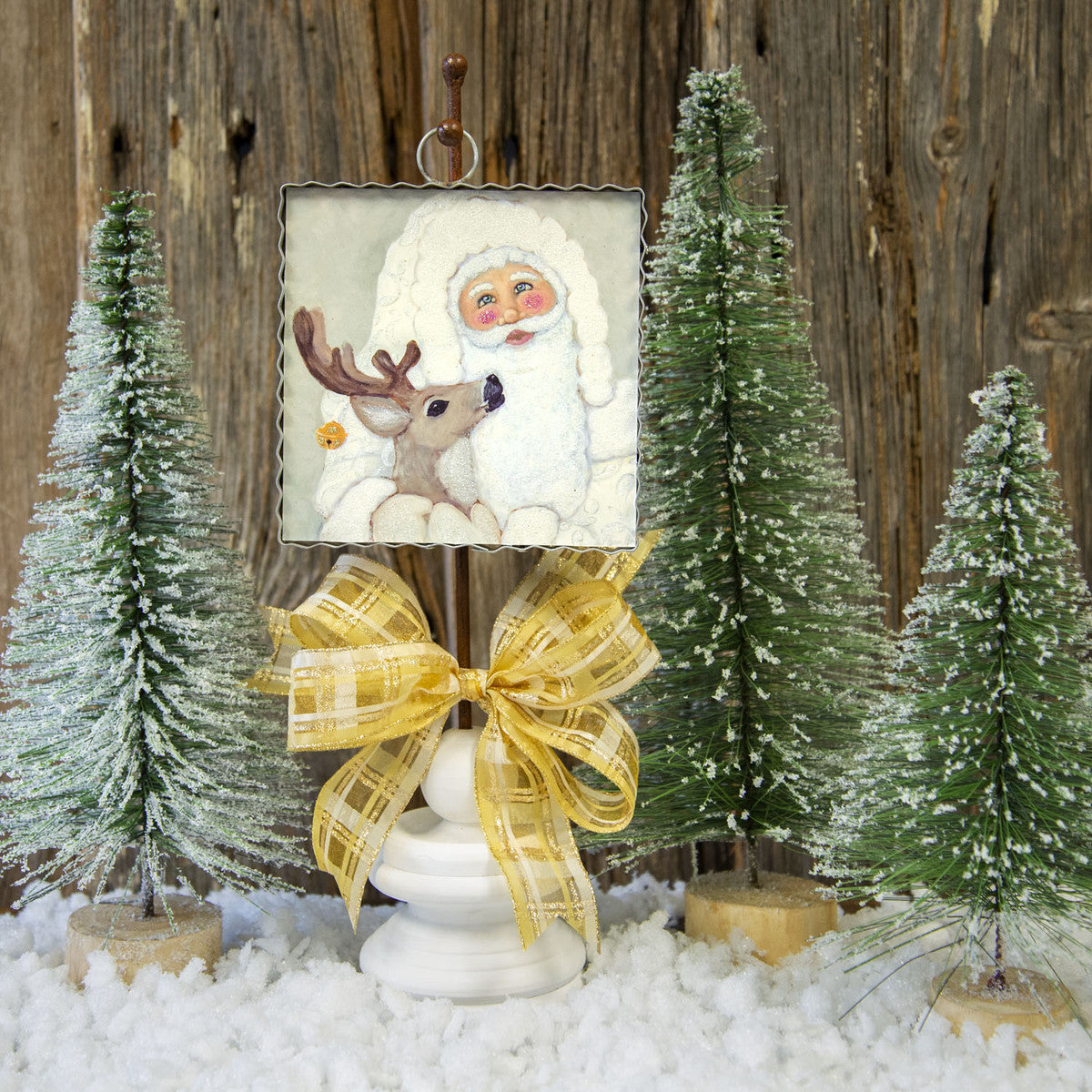 MINI CREAM SANTA PRINT