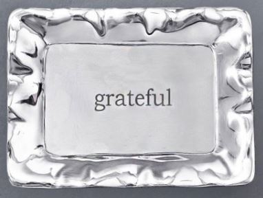 Vento Rectangular Engraved Tray ("grateful")
