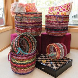 8" Colored Jute Basket