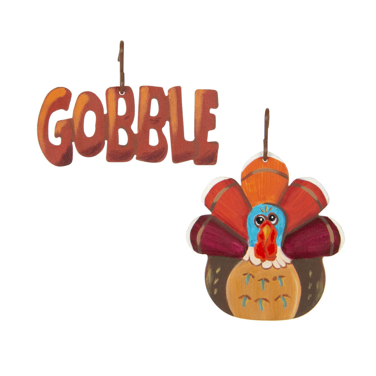 TURKEY & GOBBLE GARLAND CHARMS Set of 2