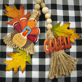 TURKEY & GOBBLE GARLAND CHARMS Set of 2
