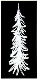 FALALA SNOW TREE RECTANGULAR WOOD SIGN BLACK