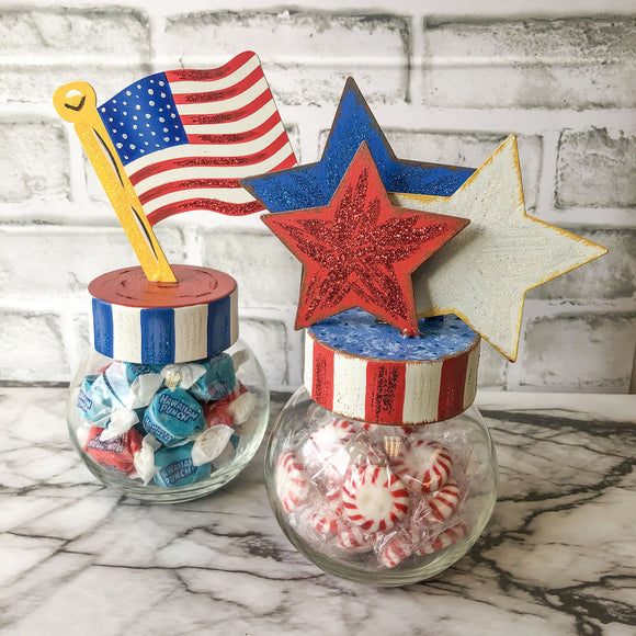 FLAG AND STAR BUBBLE JARS