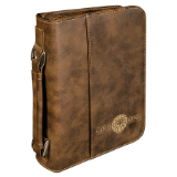 Rustic/Gold Leatherette Book/Bible Cover with Handle & Zipper