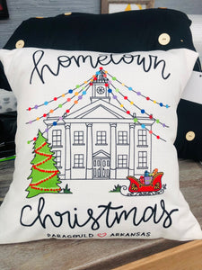 Hometown Paragouold Arkansas Christmas Pillow