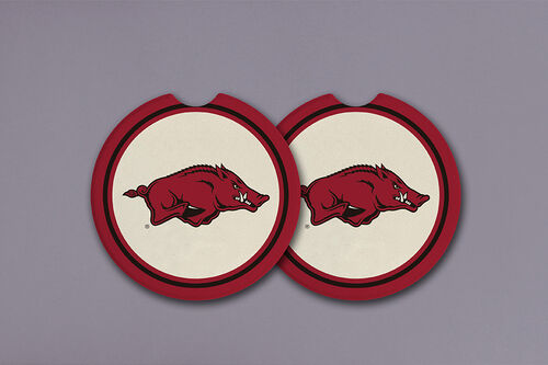 Arkansas Razorback Sandstone Car Coasters Set of 2