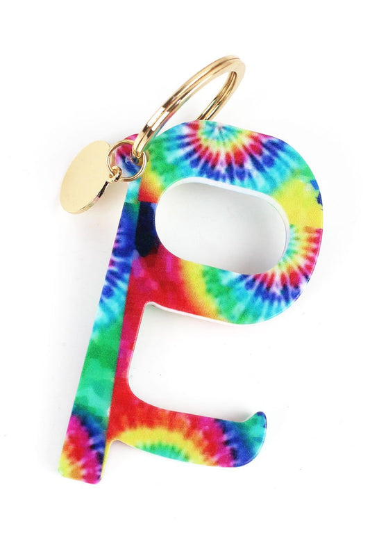 RAINBOW TIE-DYE NO TOUCH STYLUS KEYCHAIN
