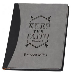 Black and Grey Faux Leather Padfolio