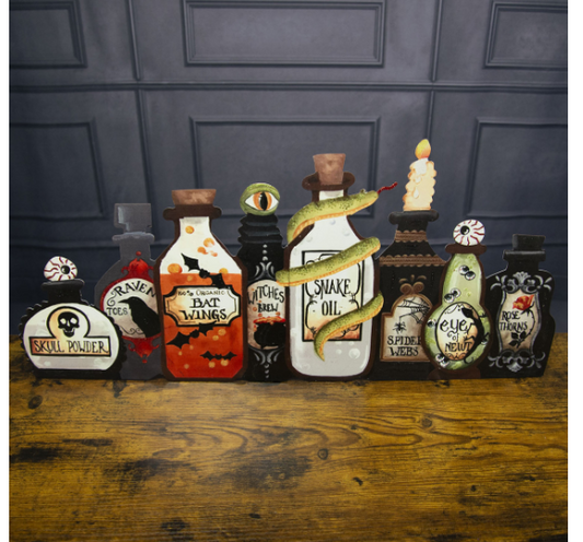 Mantel Potion Bottles