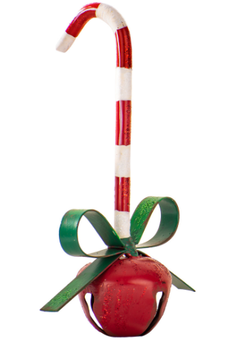 Small Candy Cane Jingle Bell Ornament