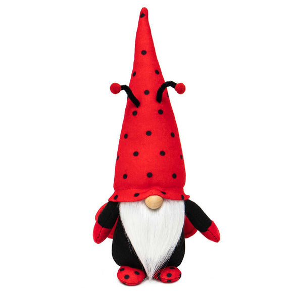 Lady Bug Gnome with Wood Nose 11.5