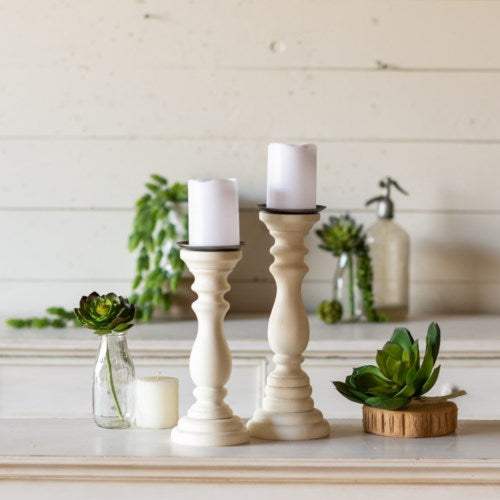 Wooden Candle Holders Set of 2