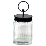 CELEBRATE EVERY DAY BLACK RIDGED GLASS JAR