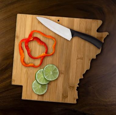 Arkansas State-Shaped Bamboo Serving & Cutting Board