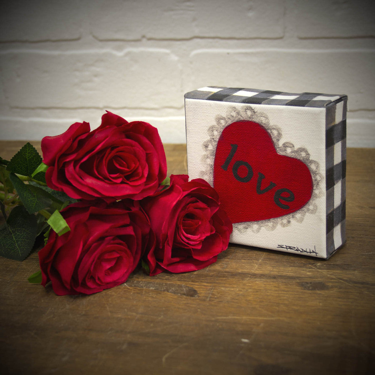 Eyelet Love Heart Canvas Print
