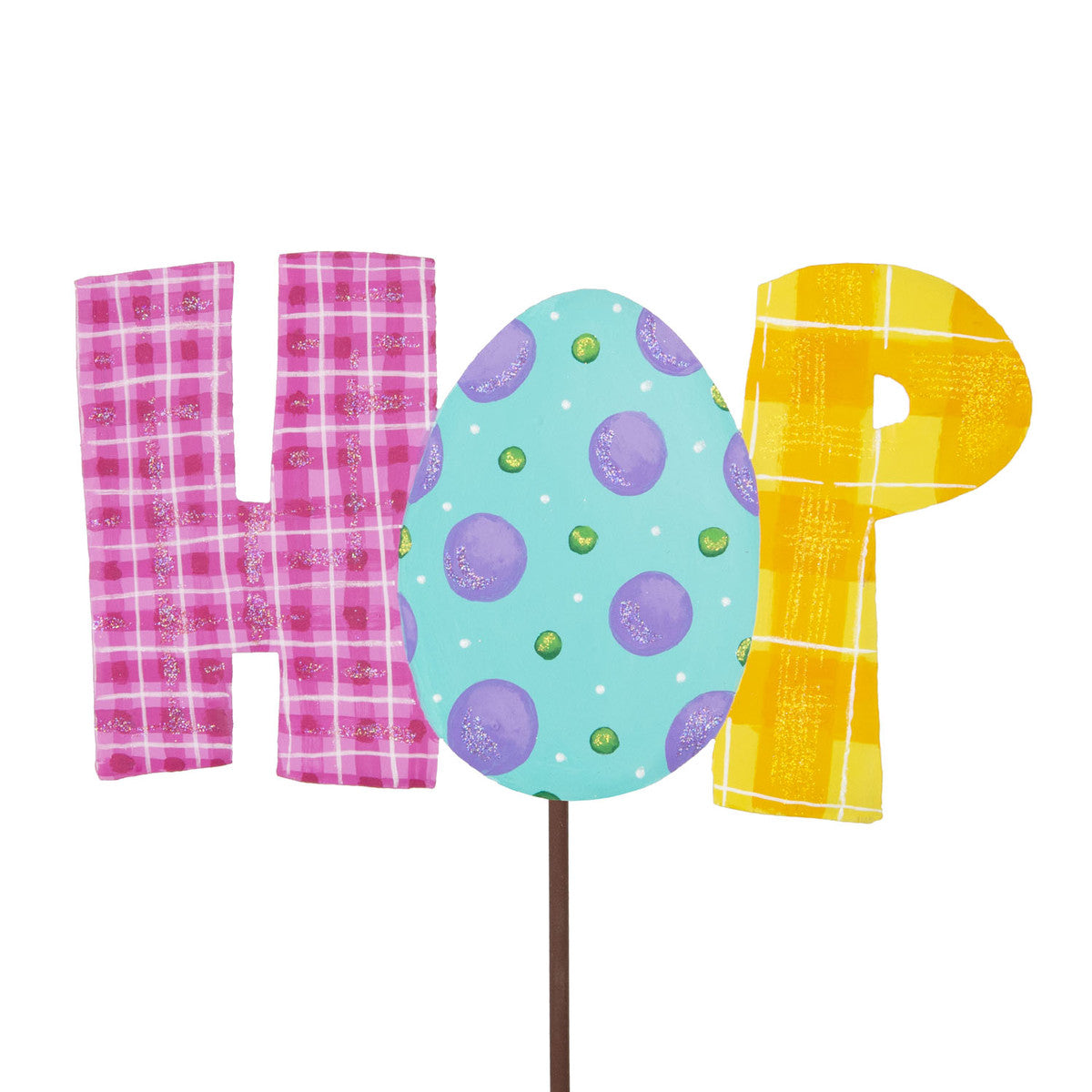 Plaid "HOP" Sign