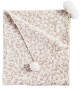 CHENILLE IVORY LEOPARD BLANKET