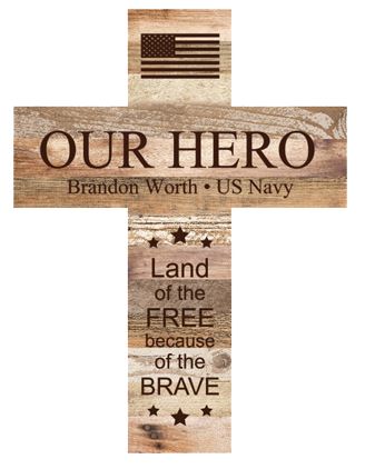 LIGHT FAUX WOOD CROSS