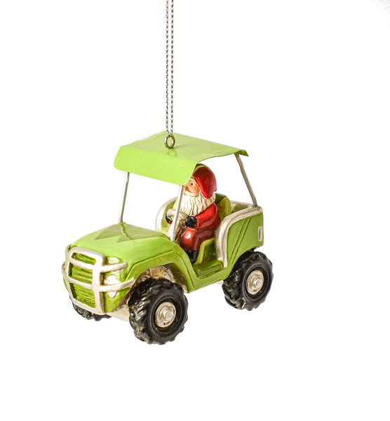 Santa Driving Side by Side Ornament