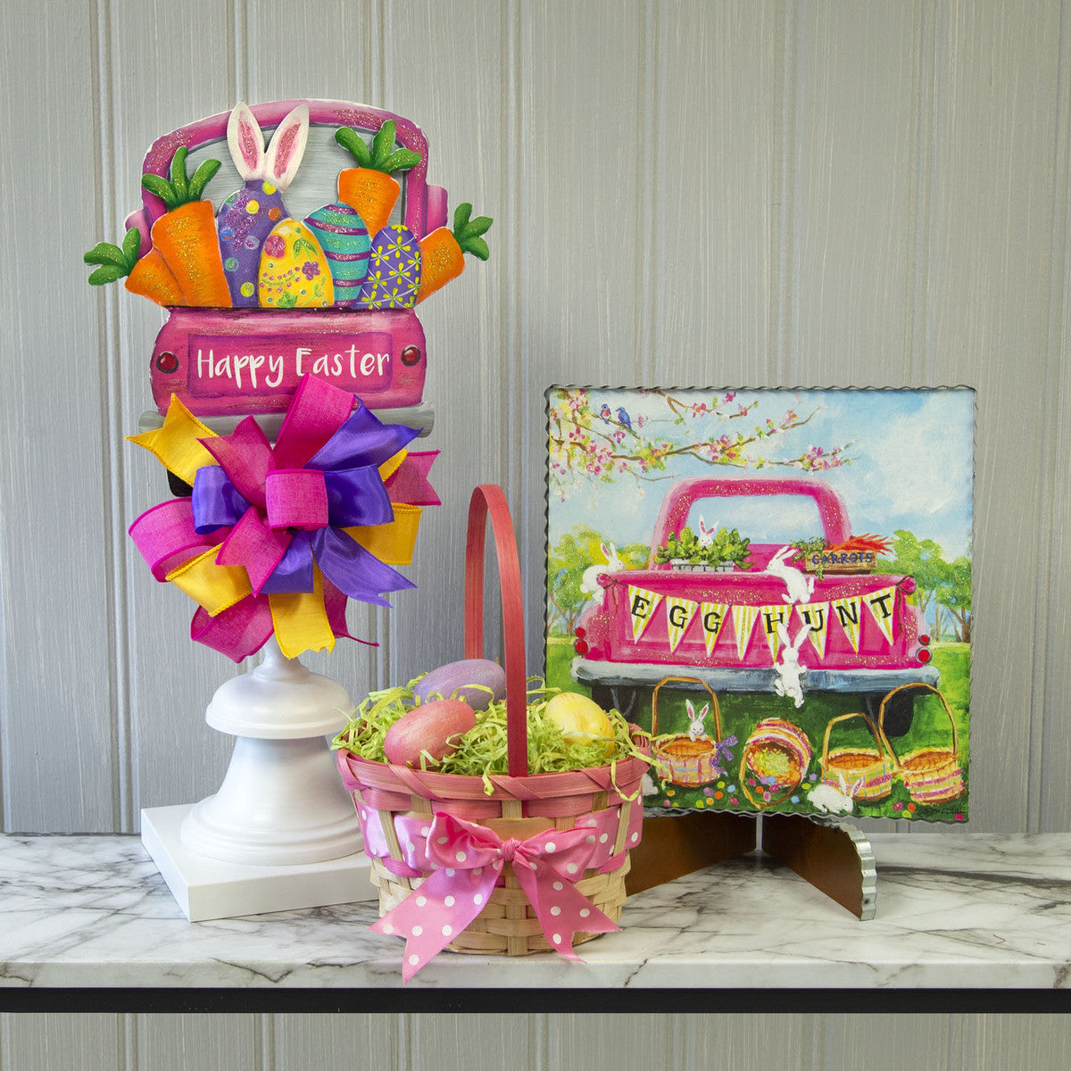 Pink Truck Full of Easter