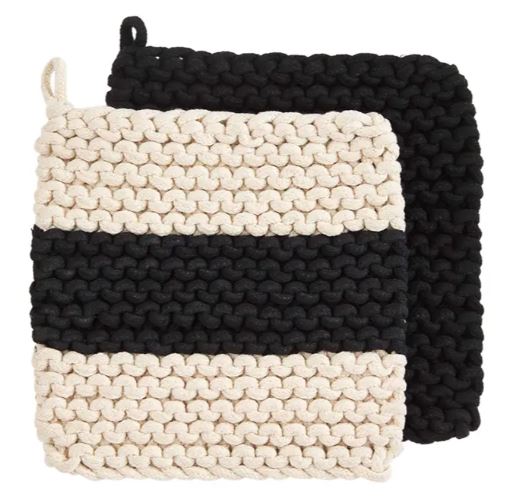 ONE STRIPE CROCHET POT HOLDERS